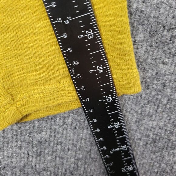 LOGO LORI GOLDSTEIN Mustard One Button Swing Cardigan Lagenlook SIZE MEDIUM - Picture 8 of 11